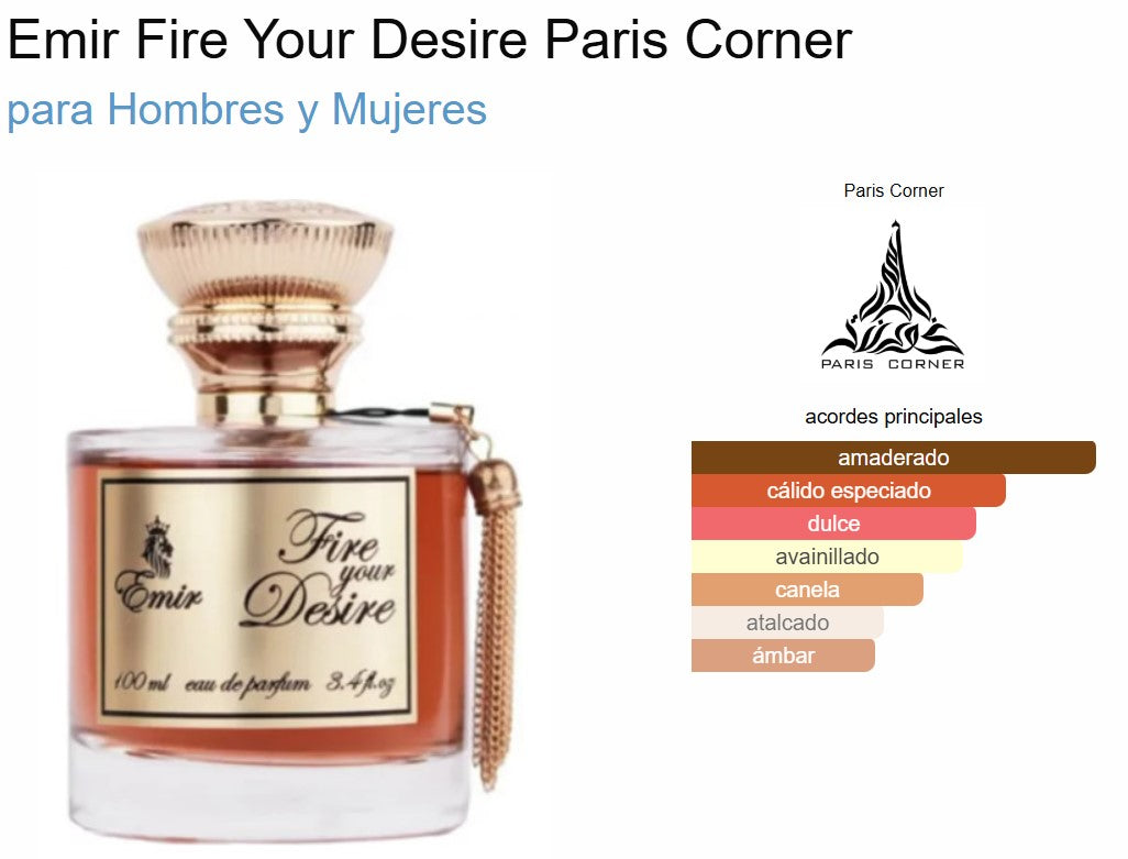 Emir Fire Your Desire de Paris Corner